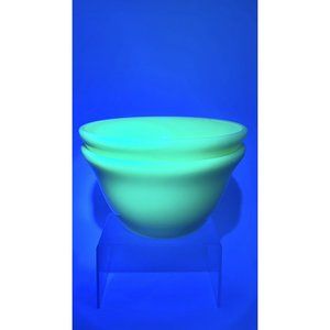 2 Vintage McKee Jadeite Green Glass Mixing Bell Bowl GLOWS
